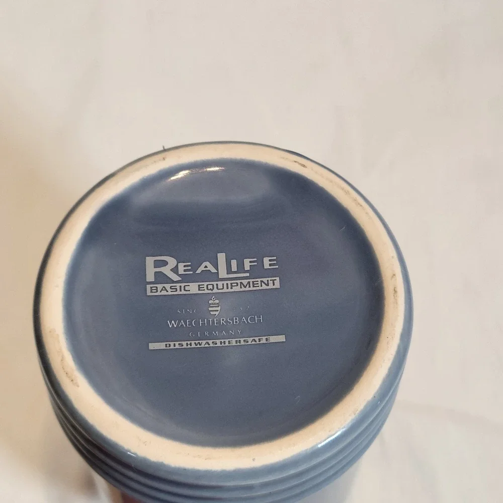 Waechtersbach Creamer and Sugar Bowl Set Blue RealLife‎ Basic Equipment Germany